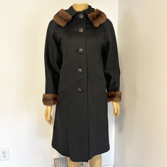 Vintage Black Penny Lane Brown Mink Fur Coat Size Medium‎ - Picture 1 of 8